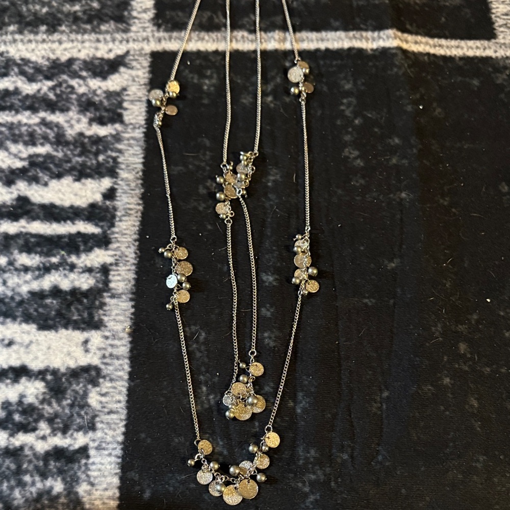 Charming Charlie Silver Tone Necklace with Circle Accents